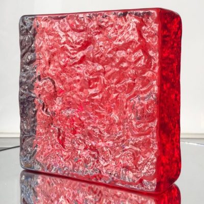 Gạch kính vuông màu đỏ vân mây 150x150x50mm