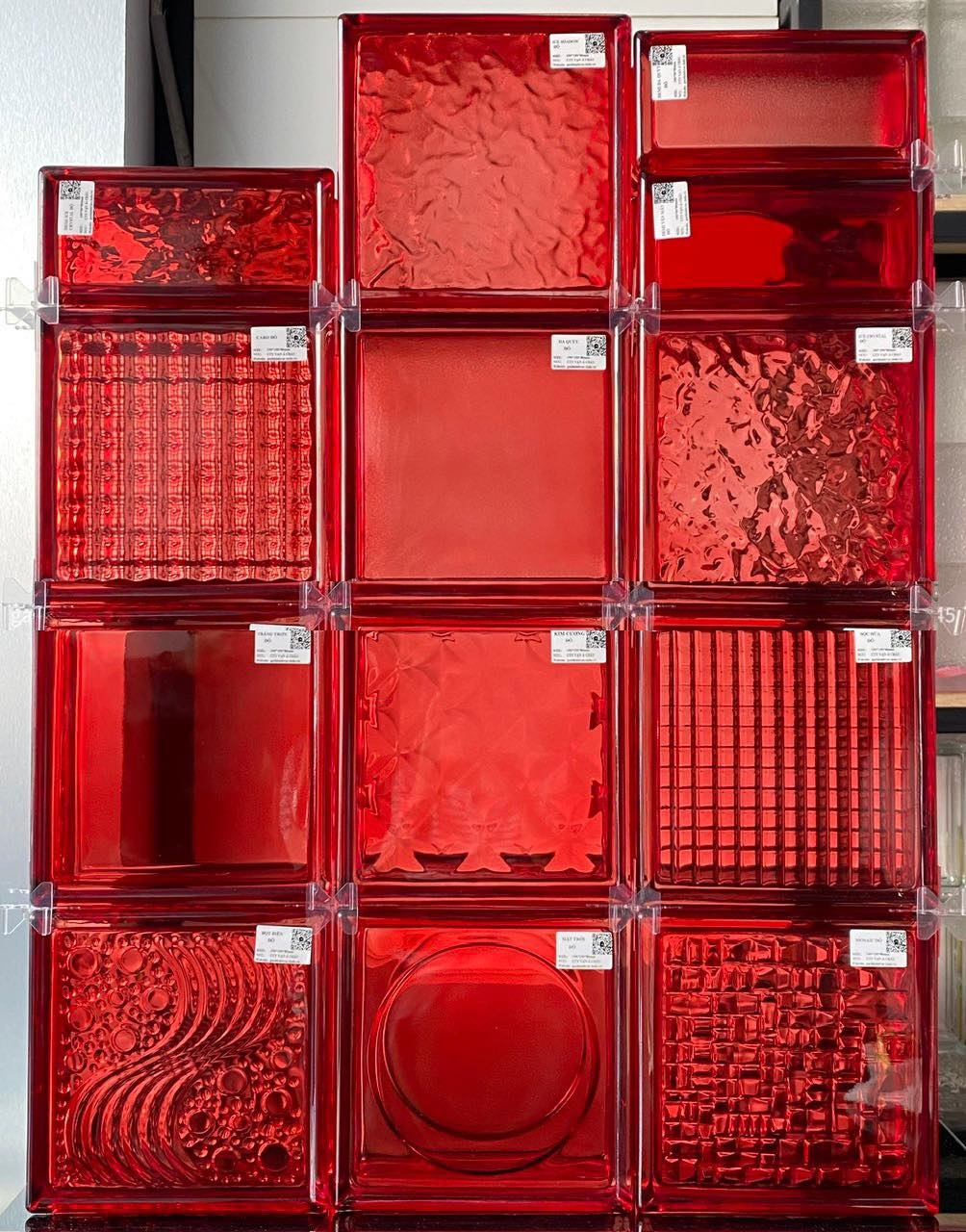 Các mẫu gạch kính rỗng màu xanh lá Các mẫu gạch kính rỗng màu xanh lá