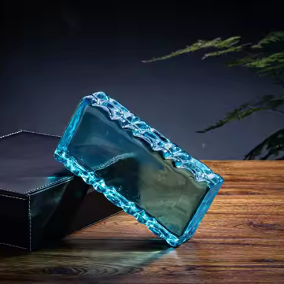 Gạch kính sóng xanh 200x100x50mm AVSING