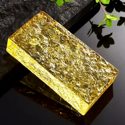 Gạch kính vân mây màu vàng 200x100x50mm AVSING