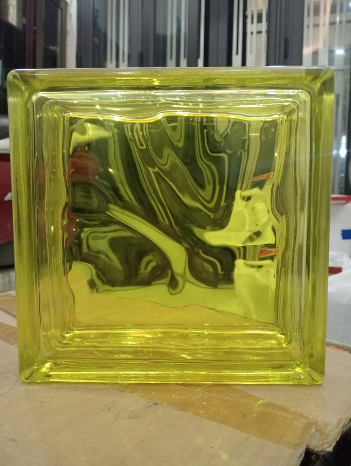 Gạch kính trong suốt màu vàng 190x190x80mm AVSING Gạch kính trong suốt màu vàng 190x190x80mm AVSING